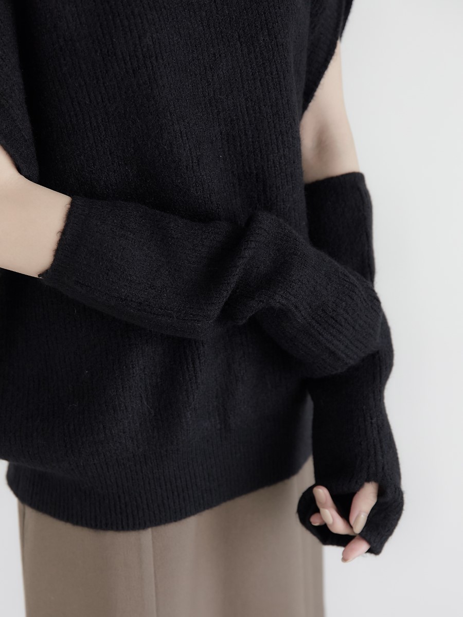 NEW】 arm set oversize knit / black amel